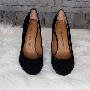 Chinese Laundry Black Suede Heels